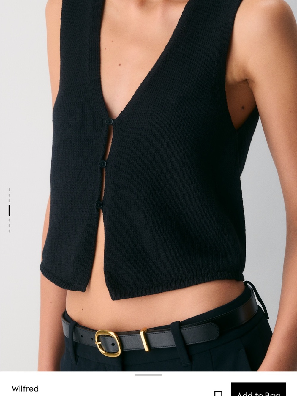 Wilfred Black Fuzzy Knit Crew Neck Sweater